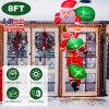 8FT Climbing Inflatable Santa Claus with Light Hanging Blow Up Christmas Inflatable Indoor Outdoor Christmas Decorations 3 Santa Claus 3 Merry Christm