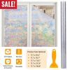 17.7x39.4in Window Film Rainbow Window Cling 3D Decorative Window Decal Window Sticker Non-adhesive