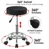 Round Bar Stool%ight Adjustable Salon Stools Leather Swivel Rolling Chair with Casters 275LBS Load Bearing for Kitchen Bar Dining Office