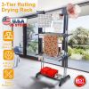 Clothes Drying Rack Rolling Collapsible Laundry Dryer Hanger Stand Rail Shelve
Wardrobe Clothing Drying Racks w/ Dual Side Wings