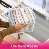 2Pcs Wardrobe Clothes Organizer 7 Grids Foldable Garment Underwear Bra Sock Storage Box Drawer Divider Bin Container