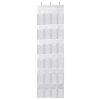 Over the Door Shoes Rack 24-Pocket Crystal Clear Organizer 6-Layer Hanging Storage Shelf for Shoes Slippers Small Toys Closet Cabinet