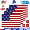 4 Pcs 3 x 5 Ft American US Flags Vivid Color and UV Fade Resistant Canvas Header Double Stitched with Brass Grommets for Indoor Outdoor