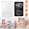 360otating Makeupòganizer Clear Cosmetic Storage Rack Transparent Jewelry Display Box Case with 4 Trays One 17-Slot Top Shelf