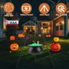 Halloween Large Witch Cauldron With 56.49ripod And Eyeball String Light Skeleton Halloween Outdoor Decoration For Porch Yard Patio Garden Living Ro