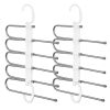 Space Saving Pants Hangers 5-in-1 Stainless Steel Trouser Storage Organizer Non-Slip Clothes Rack Shelves For Pantsãarf Jeans Trousers Skirts