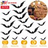 28pcs Halloween Bats 3D Decoration Bats Halloween Party Supplies Scary Bat Sticker Halloween Eve Decor Bat Wall Decals Stickers Scary DIY Flying Bats