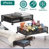 2 Pack Under Bed Storage Container Foldable Rolling Storage Bin for Clothes Shoes Storage Cart with Wheels for Bedroom Study Living Room Office