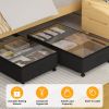 2Pcs Under Bed Storage Container With Lockable Wheels Dividers Label Dustproof Clear Lid Strap Handles Rolling Under Bed Metal Drawer for Clothes Shoe