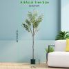5.9FT Artificial Olive Tree Tall Fake Olive Plant Faux Potted Olive Tree with Lush Olive Branches and Fruitséth Black Planter Pot for Modern Home Of