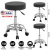 Round Bar Stool%ight Adjustable Salon Stools Leather Swivel Rolling Chair with Casters 275LBS Load Bearing for Kitchen Bar Dining Office