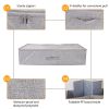 29.9x15x6.7in under Bed Storage Bin Box Foldable Zipped Bag Organizer Container Case for Clothes Blankets Set Of 2