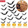 28pcs Halloween Bats 3D Decoration Bats Halloween Party Supplies Scary Bat Sticker Halloween Eve Decor Bat Wall Decals Stickers Scary DIY Flying Bats