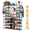9 Tiers Shoe Rack Metal Shoe Storage Shelf Free Standing Large Shoe Stand 50-55 Pairs Shoe Tower Unit Tall Shoe Organizer with 2 Hooks¯r Entryway Cl