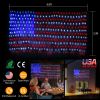 American Flag String Lights 390Pcs LED Beads Flag Net Light Waterproof Patriotic Flag Lamp w/ Plug for Garden Patio July 4th National Day Independence