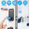 Wireless Door Lock Keyless Smart Door Lock IP67 Waterproof App Controlled Fingerprint Lock for Entry Front Door Home Apartment Hotel