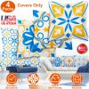 4 Packs Throw Pillow Covers Set Square Decorative Cushion Case 18x18in for Patio Furniture Couch Garden