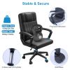 Ergonomic Office Chair PU Leather Computer Chair 360wivel Executive Chair with Adjustable Lumbar Support Armrest