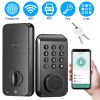 Wireless Door Lock Keyless Smart Door Lock IP67 Waterproof App Controlled Fingerprint Lock for Entry Front Door Home Apartment Hotel