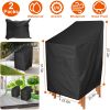 2 Packs Patio Chair Covers Waterproof Outdoor Furniture Protectornti-UV Stacking Chair Cover 47.2"x25.6"x25.6" w/ Drawstring Storage Bag