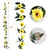 2Pcs 7.2ft Artificial Silk Sunflower Vines Garland Fake Flowers with Green Leaves for Wedding Party Table Decoration