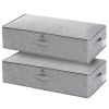29.9x15x6.7in under Bed Storage Bin Box Foldable Zipped Bag Organizer Container Case for Clothes Blankets Set Of 2