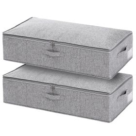 29.9x15x6.7in under Bed Storage Bin Box Foldable Zipped Bag Organizer Container Case for Clothes Blankets Set Of 2