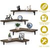 4Packs Corner Floating Shelf Wall Mount Display Storage Shelf Organizer Wood Metal Bedroom Living Room Dïr