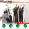 Space Saving Pants Hangers 5-in-1 Stainless Steel Trouser Storage Organizer Non-Slip Clothes Rack Shelves For Pantsãarf Jeans Trousers Skirts