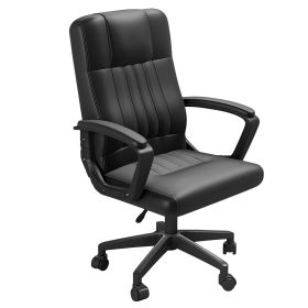 Ergonomic Office Chair PU Leather Computer Chair 360wivel Executive Chair with Adjustable Lumbar Support Armrest