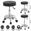 Round Bar Stool%ight Adjustable Salon Stools Leather Swivel Rolling Chair with Casters 275LBS Load Bearing for Kitchen Bar Dining Office