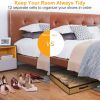 12 Cells Under Bed Shoes Organizer Shoes Container Box Holder with Front Zipper Clear Cover Breathable Foldable Closet Shoes Bag