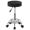 Round Bar Stool%ight Adjustable Salon Stools Leather Swivel Rolling Chair with Casters 275LBS Load Bearing for Kitchen Bar Dining Office