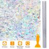 17.7x118.1in Window Film Rainbow Window Cling 3D Decorative Window Decal Window Sticker Non-adhesive