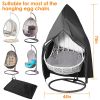 75in x 45in Patio Hanging Egg Chair Cover Water Resistant Egg Swing Chair Protective Cover Dust Protector w/ Zipper