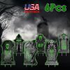 Halloween Tombstone Yard Sign Decorations 6Pcs Glow in the Dark Halloween RIP Tombstone Fluorescence Lawn Sign with 12 Stakes for Haunted House Garden