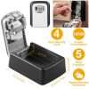 Key Lock Box Keys Storage Lock Box with 4 Digits Combination Resettable Codes Wall Mounted Outdoor Waterproof Cover