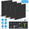 4 Packs Metal Pegboards Black Peg Boards Wall Organizer Panel Board Storage Hanger Tool with 1pacing 1/4ole for Office Garage Basement Craft Roo