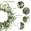 20in Artificial Eucalyptus Leaves Wreath with Berries Fake Green Wreath for Front Door Wall Window Decoration