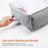 2Pcs 70L Foldable Underbed Clothes Storage Bags Moisture Proof Zipped Organizer Cube Quilt Pillow Blanket Closet Box Bin w/ Transparent Window Dual Si