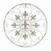 Round Fleur De Lis Wall Art Decor - Elegant Circular Metal Wall Hanging