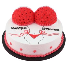 Artificial Cake Erotic Bikini Adult Birthday Cake Replica Prop Party Decoration; Red; 10 inches