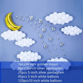 199pcs/lots White Cloud Balloons 1st Birthday Party Decoration Mini Star Foil Balloon Wedding Party Background Decoration