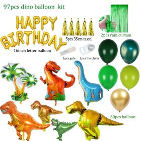 97pcs Dinosaur Birthday Party Decoration Balloons Arch Garland Kit Happy Birthday Balloons foil Curtains dino Themed Party Favor