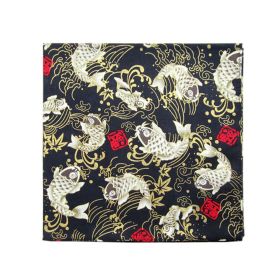 Japanese Black Goldfish Ladies Handkerchief Tenugui for Bento Lunch Wrapping Wedding Decorations