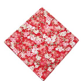 Japanese Red Sakura Ladies Handkerchief Tenugui for Bento Lunch Wrapping Wedding Decorations