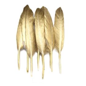 50 Pcs DIY Gold Feather Wedding Decor Jewelry Accessories for Arts and Crafts, 4-6 inch