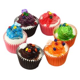 6 Pcs Simulated Food Model Refrigerator Cupcake Fridge Magnets Office Magnets Wedding Decor
