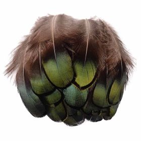 50 Pcs DIY Craft Green Artificial Pheasant Plumage Feathers Home Wedding Decoration, 1-3 Inches