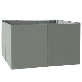 Outsunny Versatile Gazebo Sidewall Set: 9.84' x 11.8' Grey 4 Panels with Hooks & Rings for Cabanas